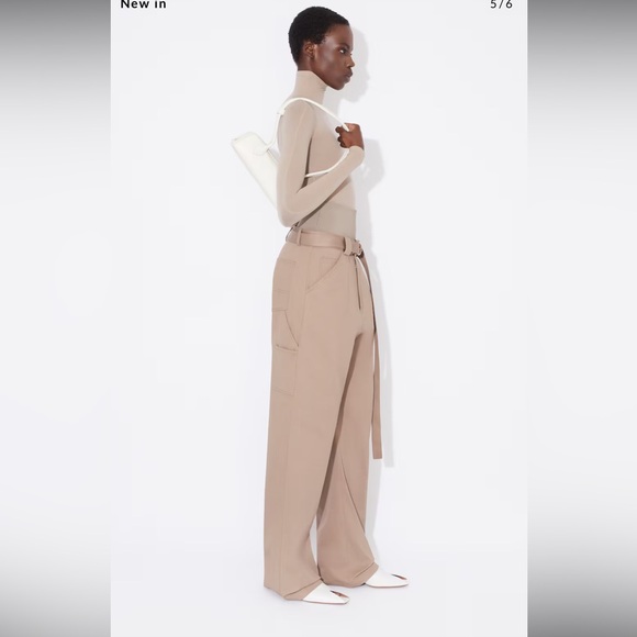 Alaia Cargo pants Stretch Cotton Garbadine Tan FR40 US8 NWT - Picture 6 of 7